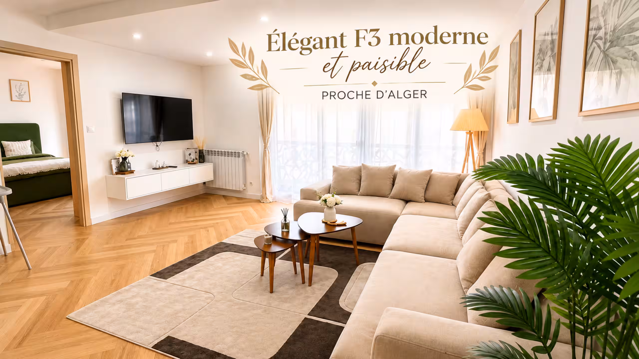 Élégant F3 moderne et paisible, le séjour